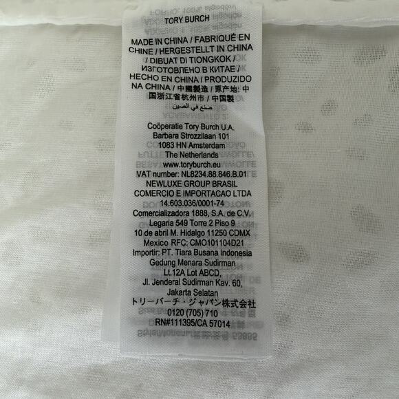 Tory Burch Patchwork Eyelet Dress Size 6 New Ivory White Classic Timeless - Picture 15 of 16